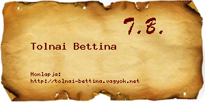 Tolnai Bettina névjegykártya
